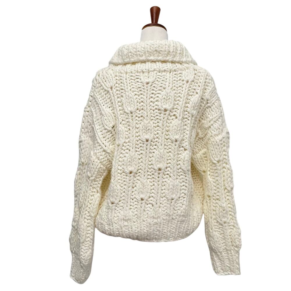 Altar’d State Cream Chunky Cable Knit Button Oversized Cardigan Sweater XS/S - Picture 3 of 8